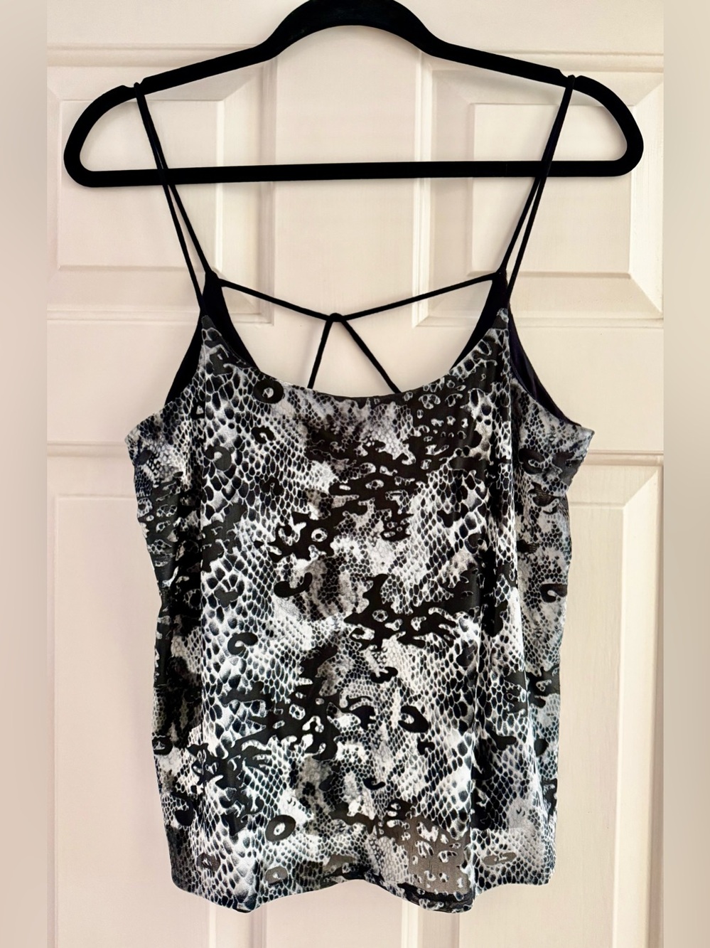 Topshop Black and White Snake-Print Sexy Strappy Cami